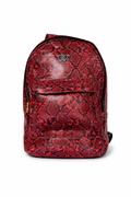 Cobra Leather Backpack – Red Snakeskin Design