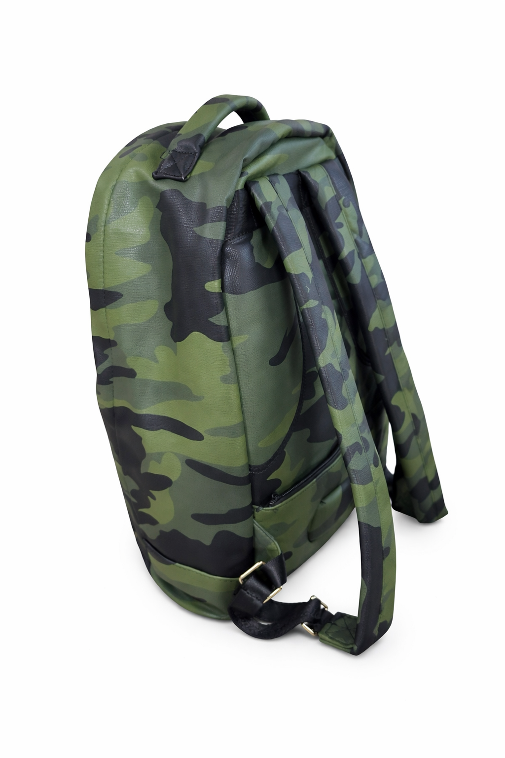 Camo leather backpack - olive/Green