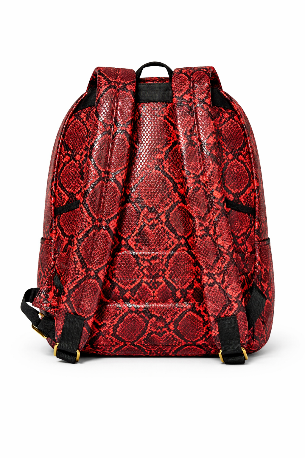 Cobra Leather Backpack – Red Snakeskin Design
