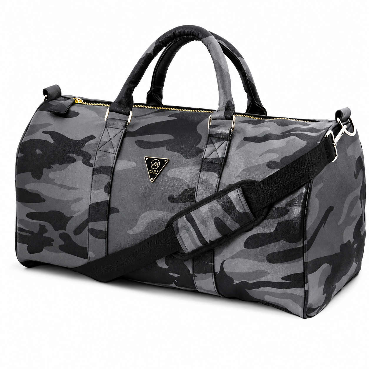 Camo Leather Duffel Bag