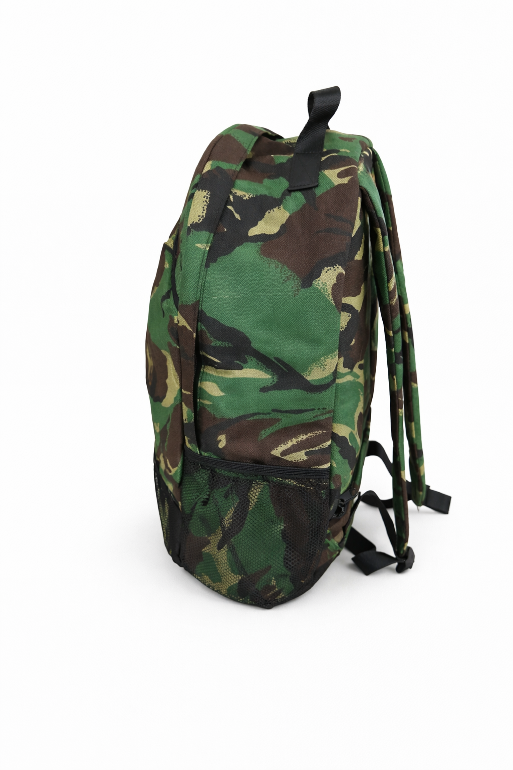 Camo Backpack with Buckle Straps & Mesh Pockets