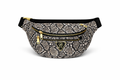 Cobra leather waist bag - black and gray