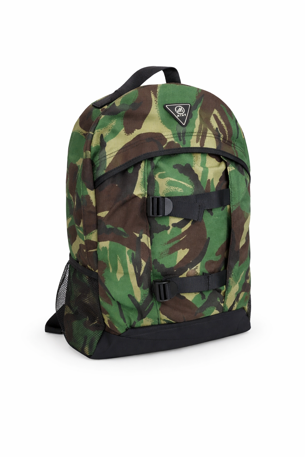 Camo Backpack with Buckle Straps & Mesh Pockets