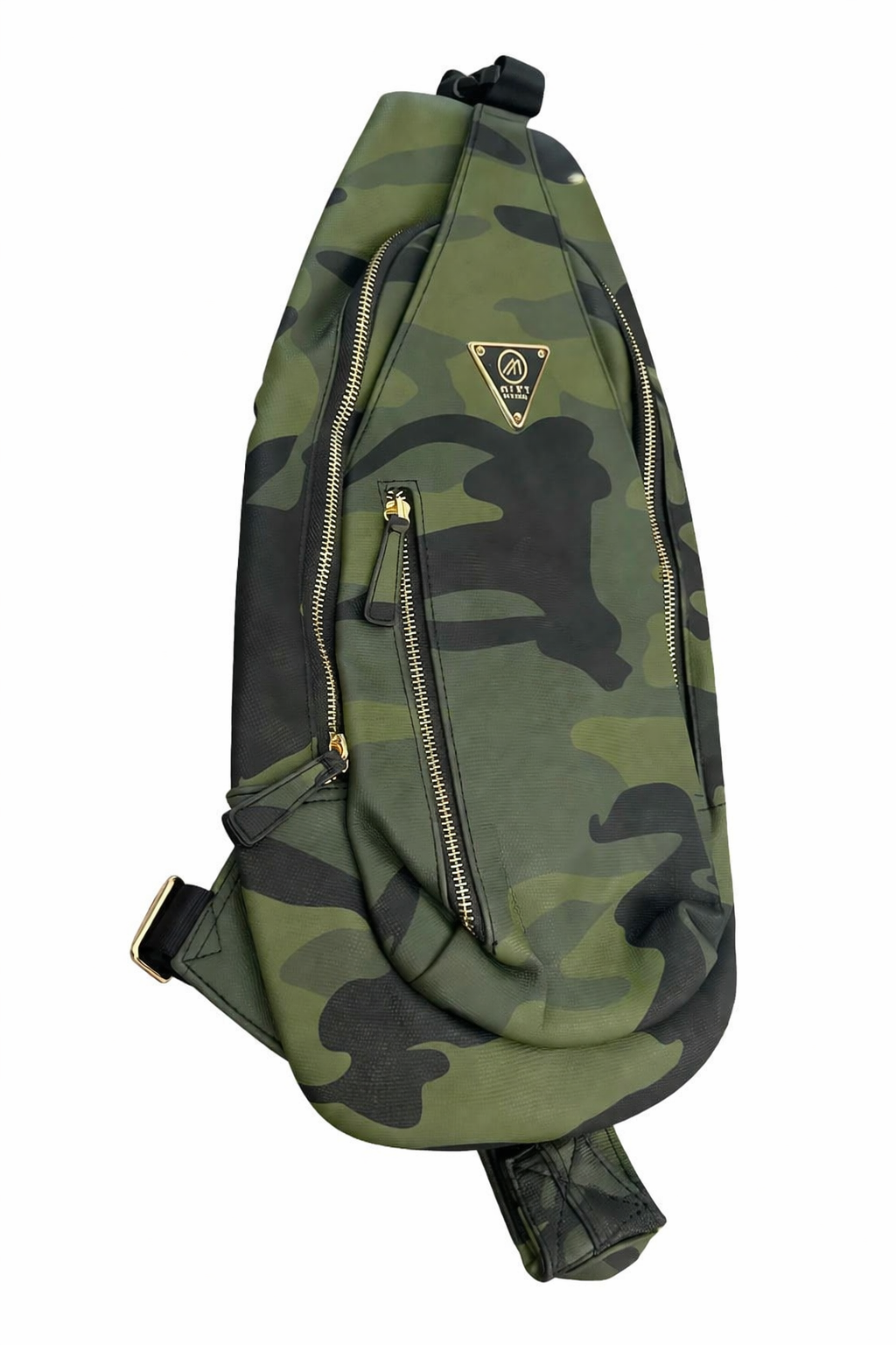 Camouflage leather sling bag - olive/Green