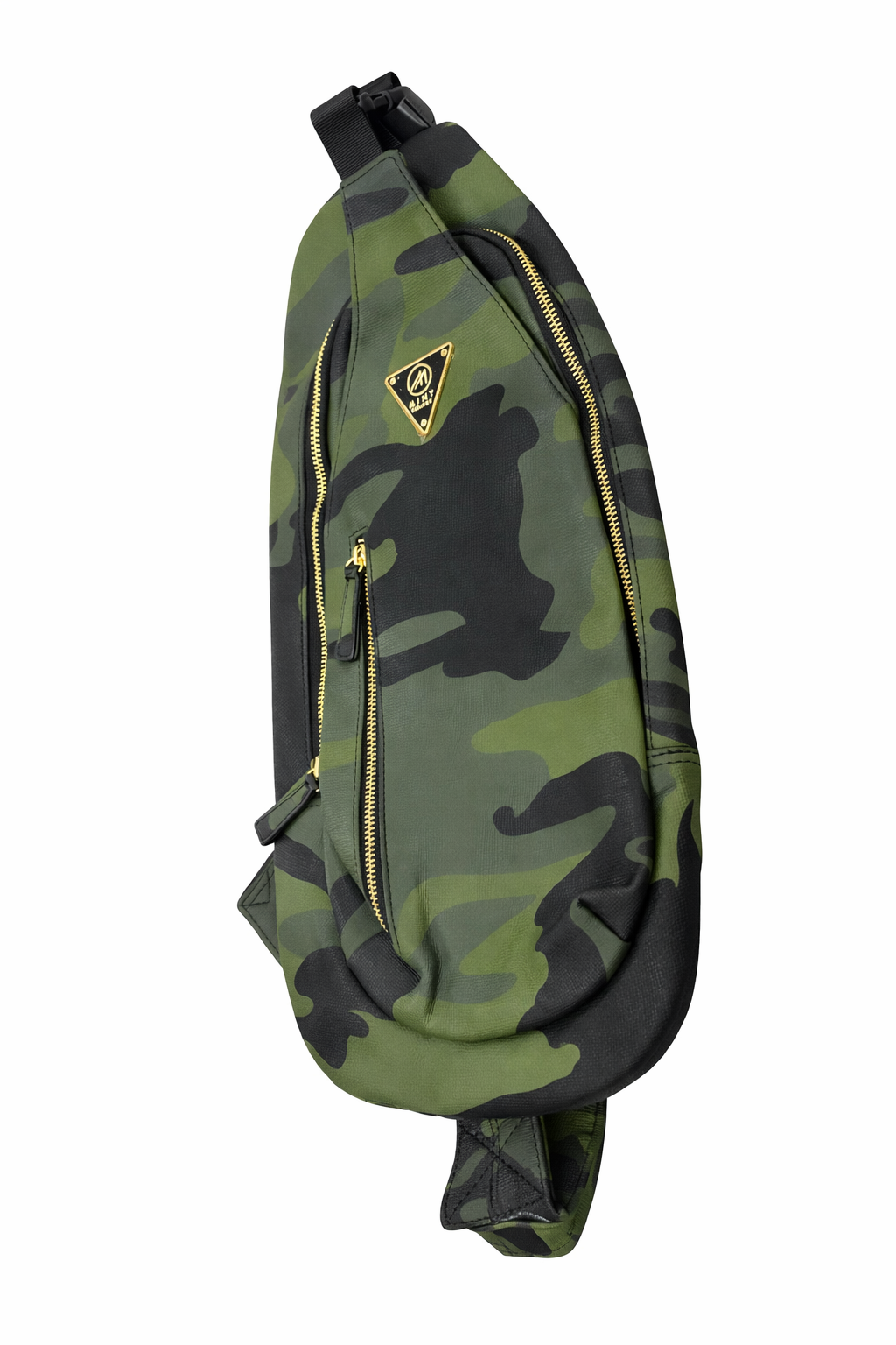 Camouflage leather sling bag - olive/Green