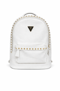 Crocodile leather studded Backpack - White
