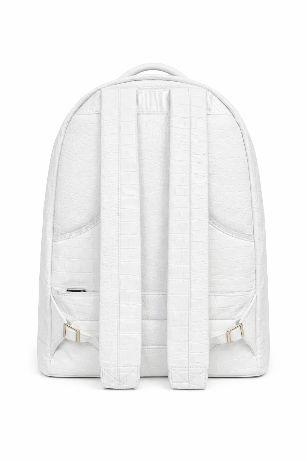 Crocodile leather studded Backpack - White