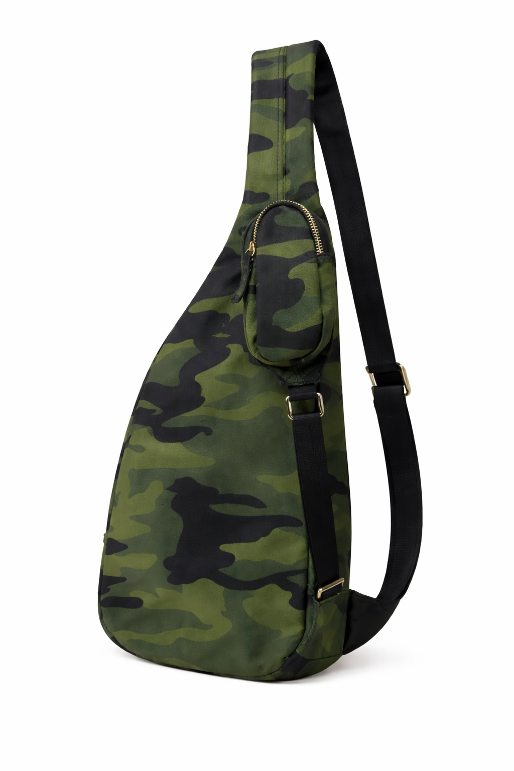 Camouflage leather sling bag - olive/Green