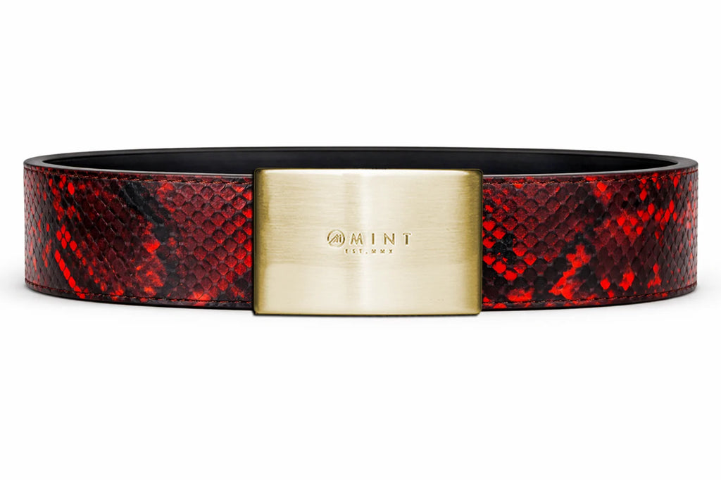 cobra belt with custom buckle