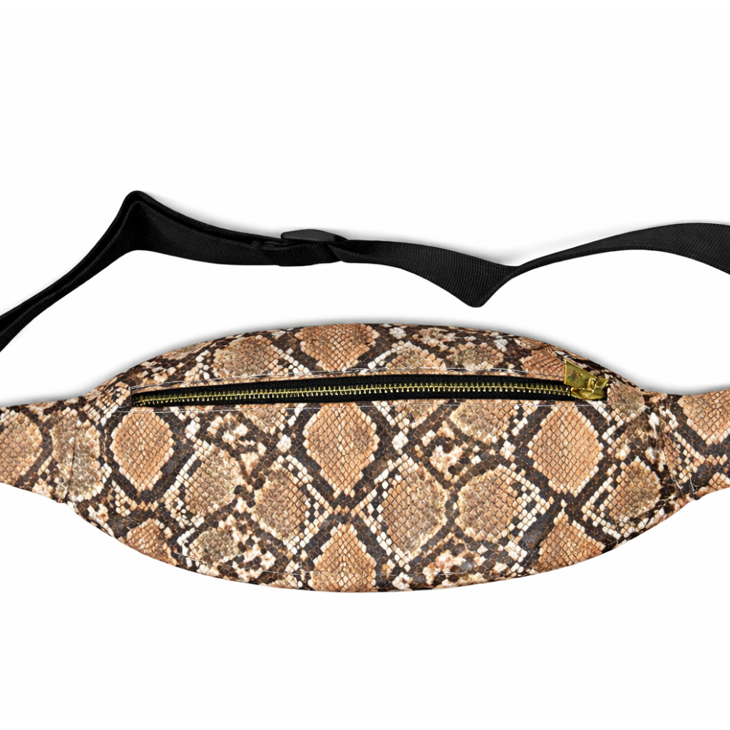 Cobra leather Waist Bag - Brown