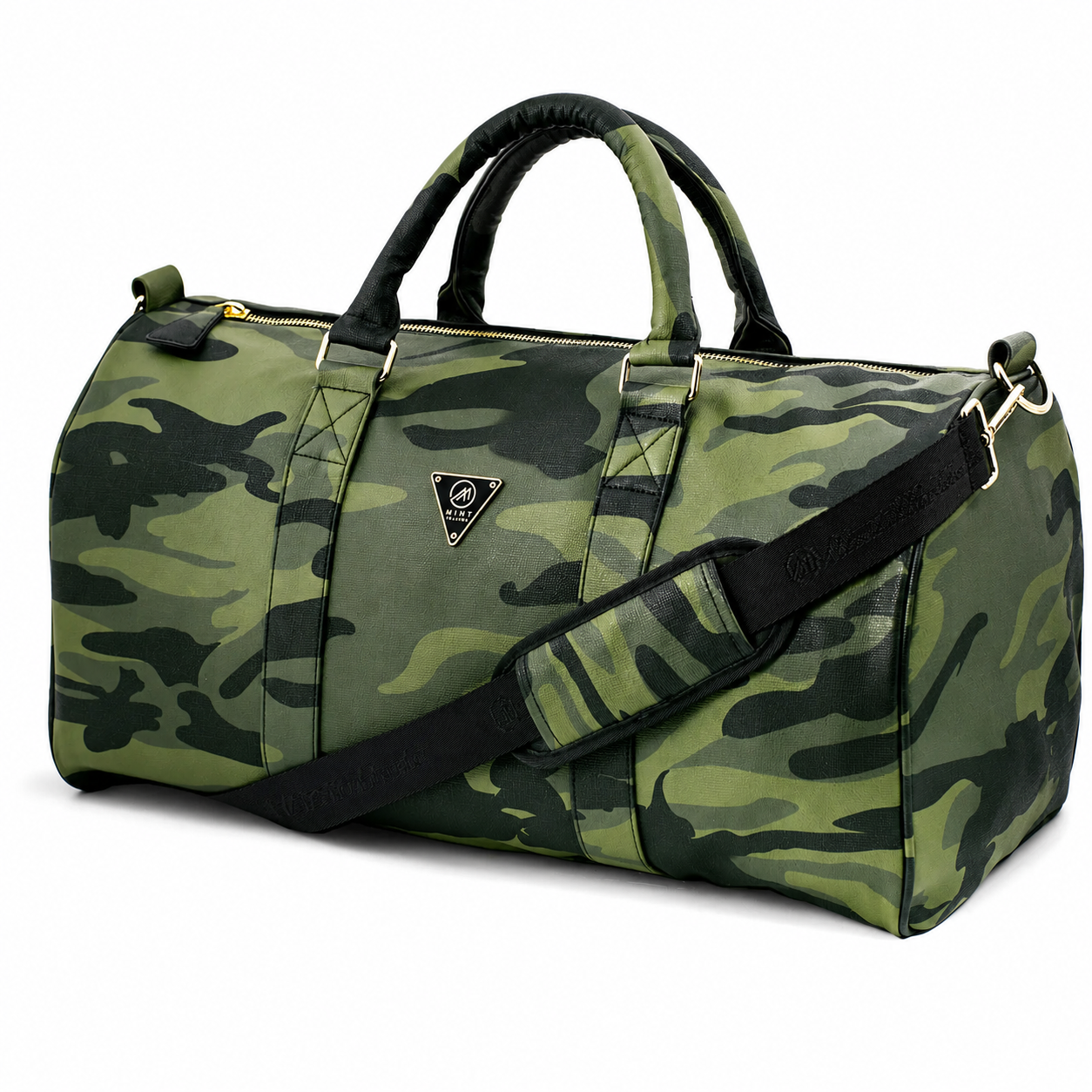 Camo Leather Duffel Bag