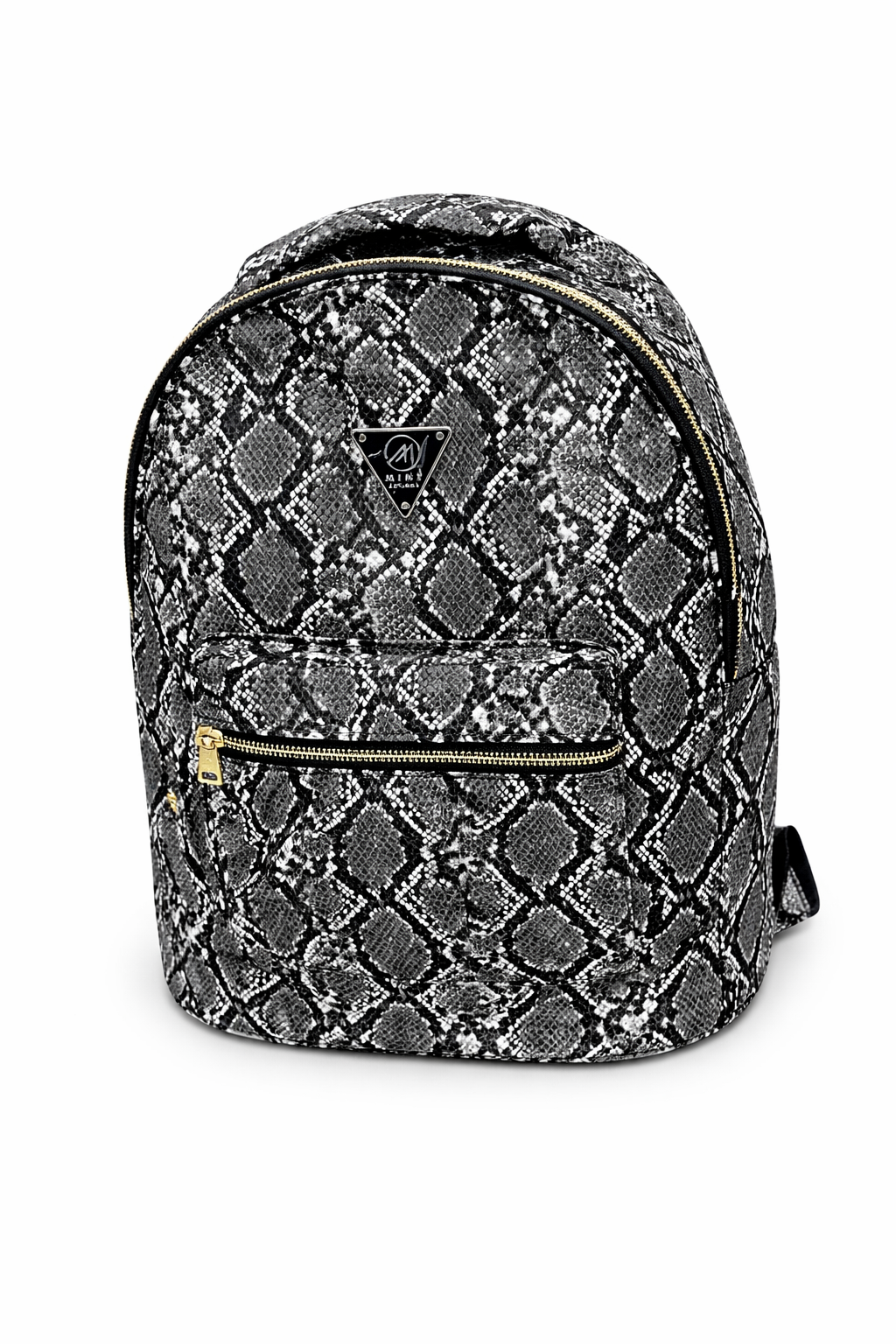 Cobra Leather backpack - Black & Grey Snakeskin Design