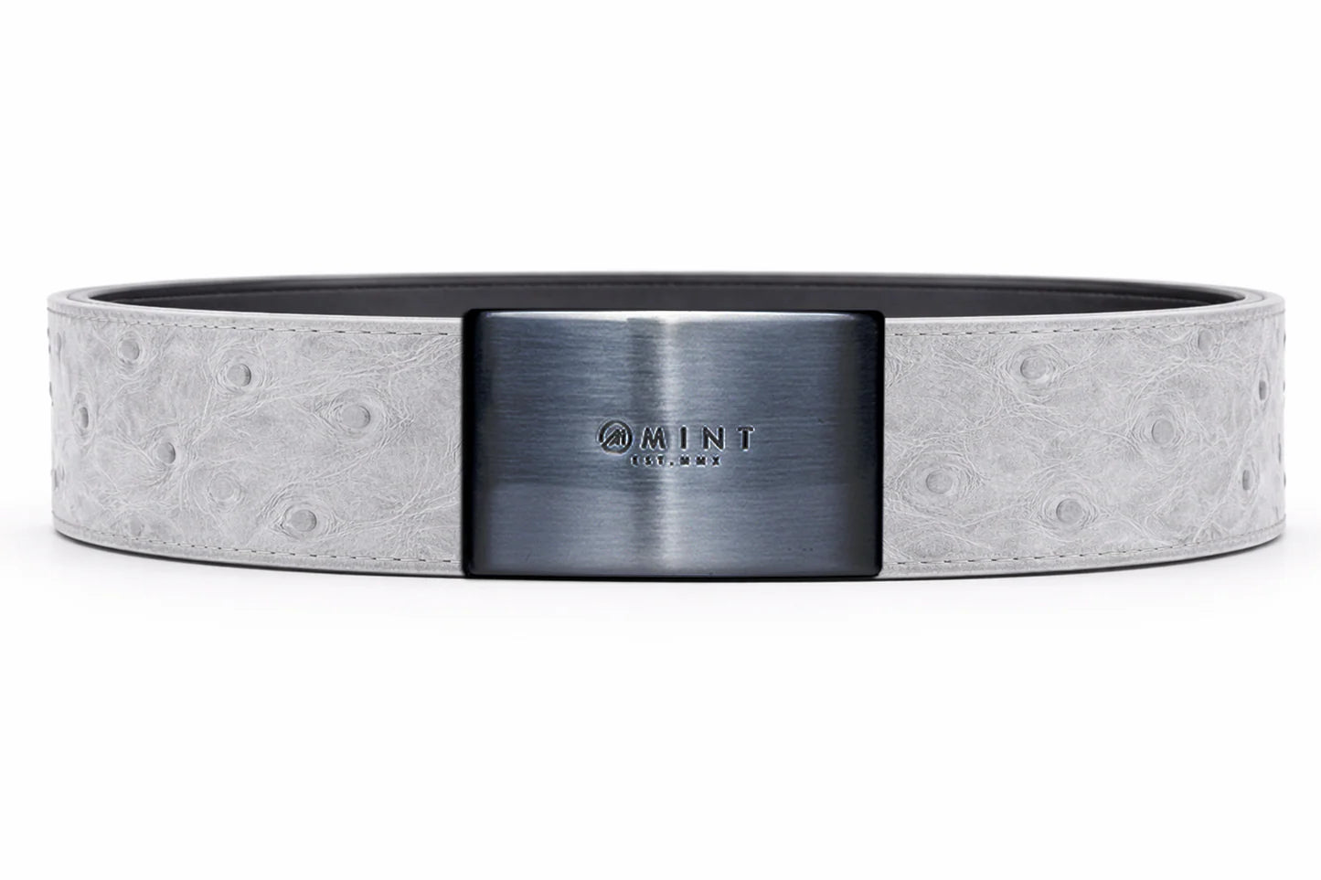 ostrich belt with custom buckles