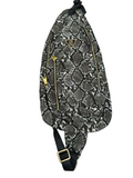 Cobra leather sling/crossbody Bag - gray