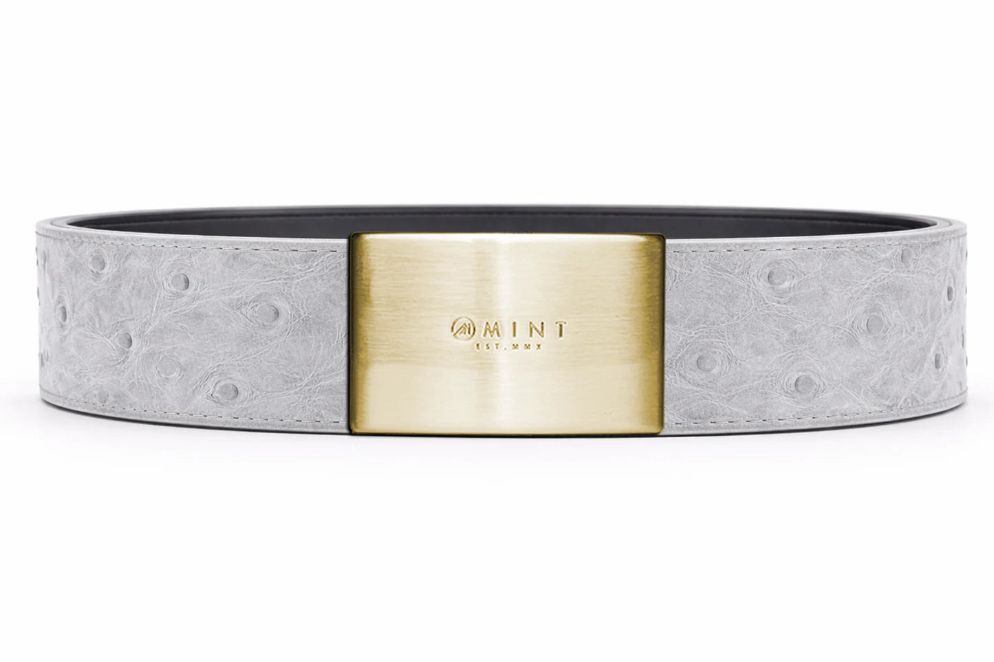 ostrich belt with custom buckles