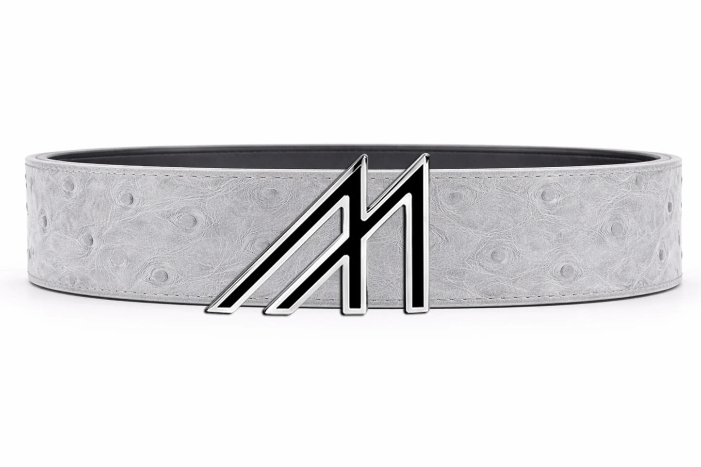 ostrich belt with custom buckles