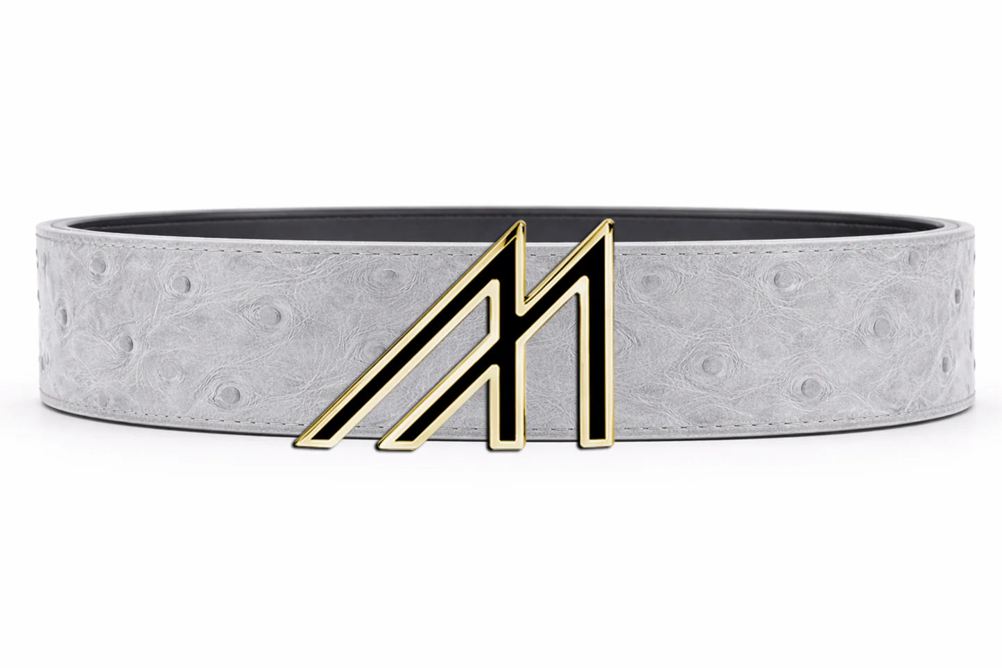 ostrich belt with custom buckles