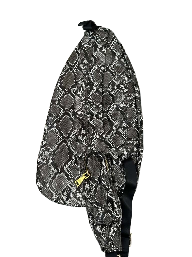 Cobra leather sling/crossbody Bag - gray