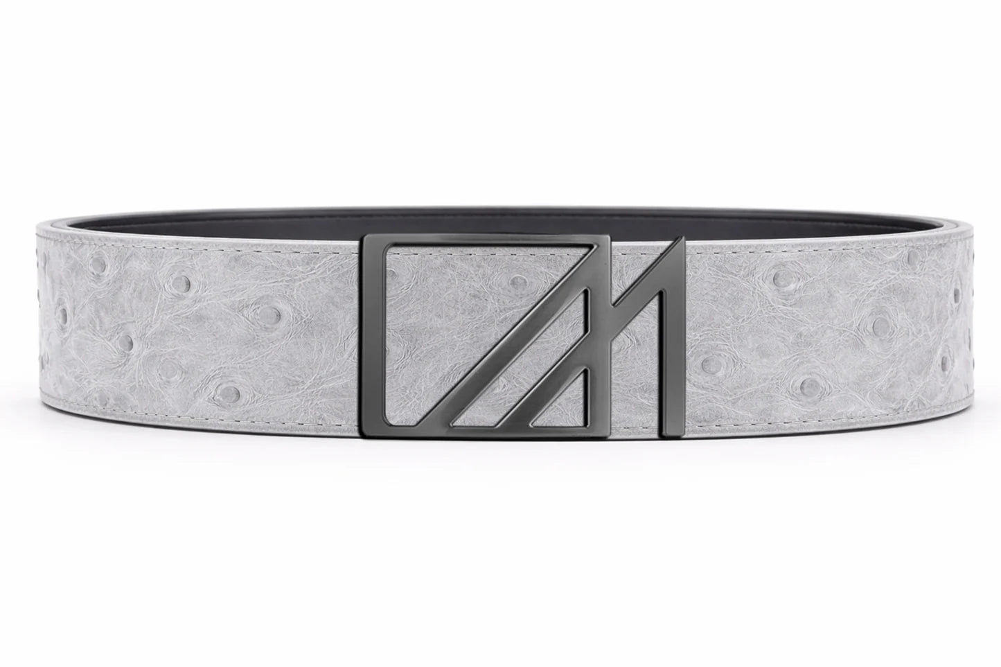 ostrich belt with custom buckles