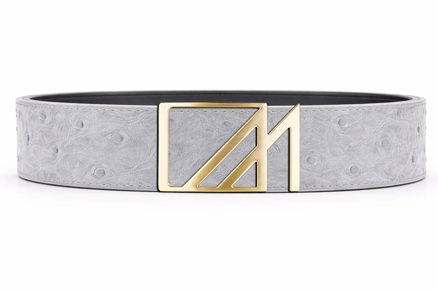 ostrich belt with custom buckles