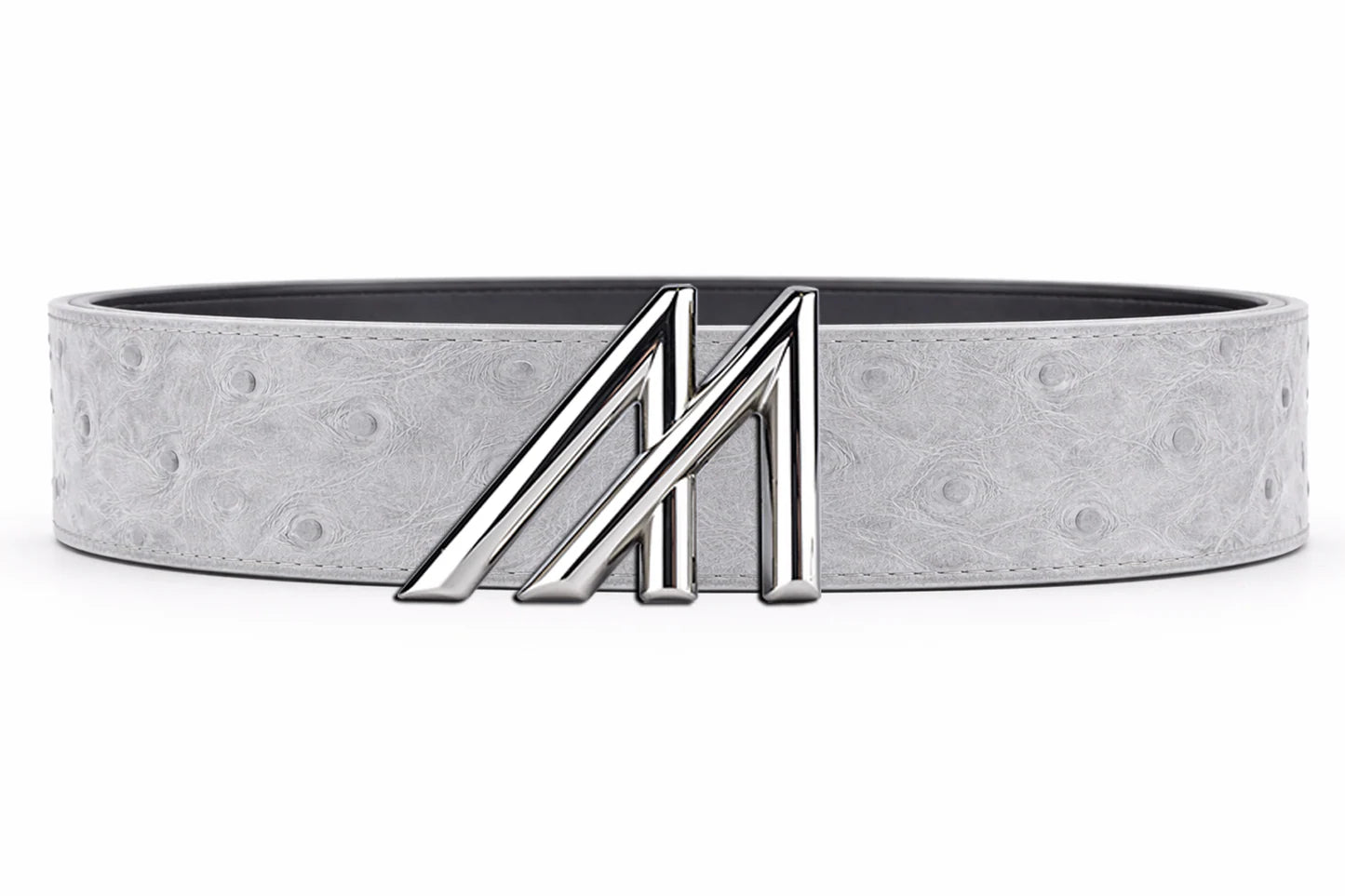 ostrich belt with custom buckles