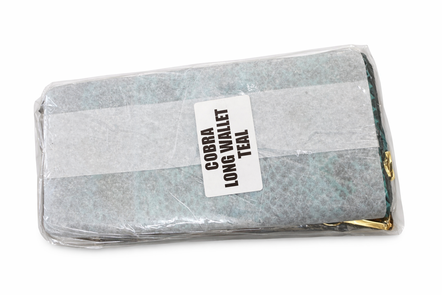 Cobra leather long zip Wallet with wrist strap - Teal