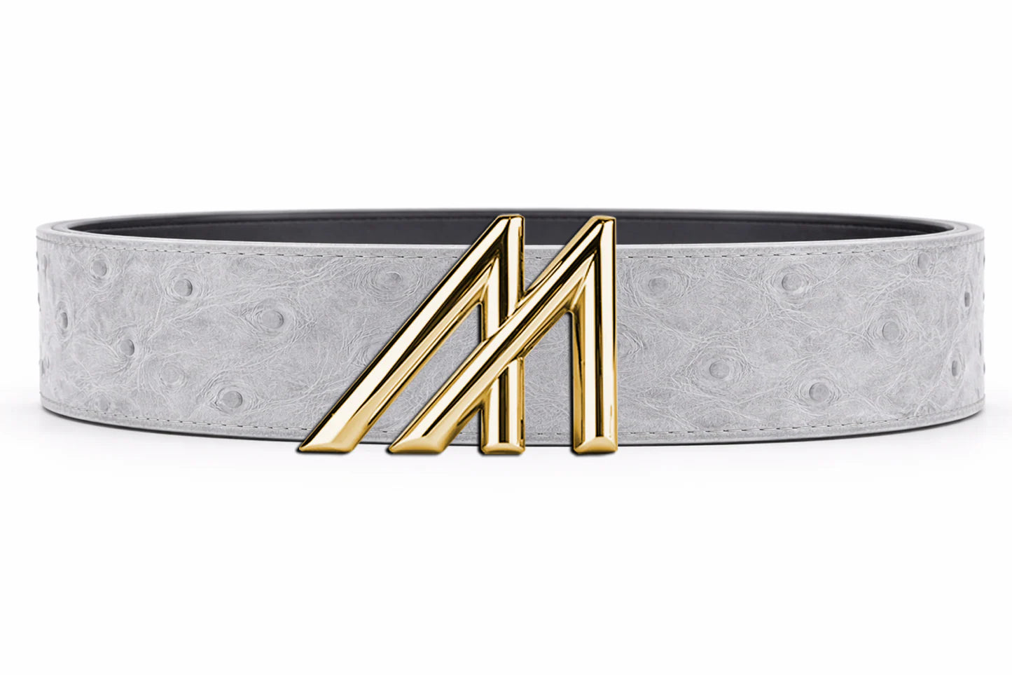ostrich belt with custom buckles