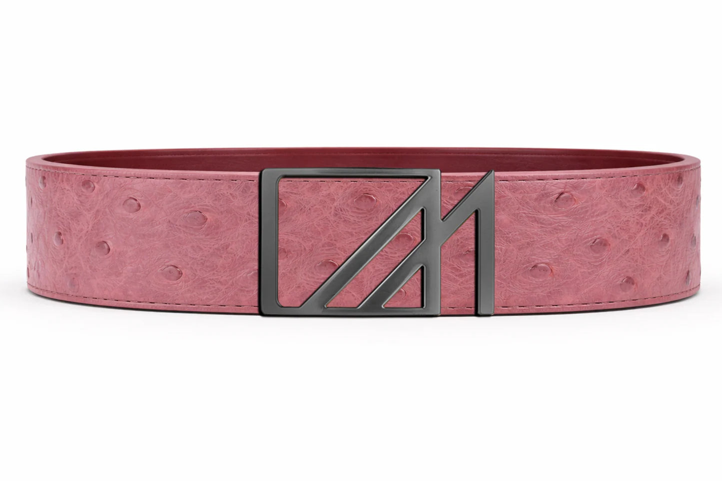 ostrich belt with custom buckles