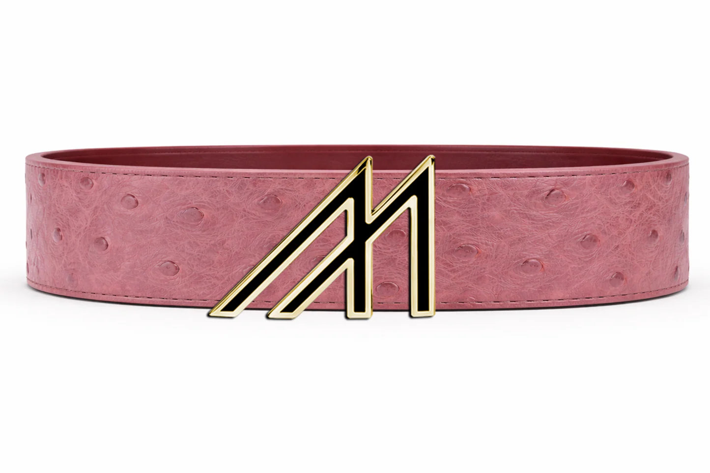 ostrich belt with custom buckles