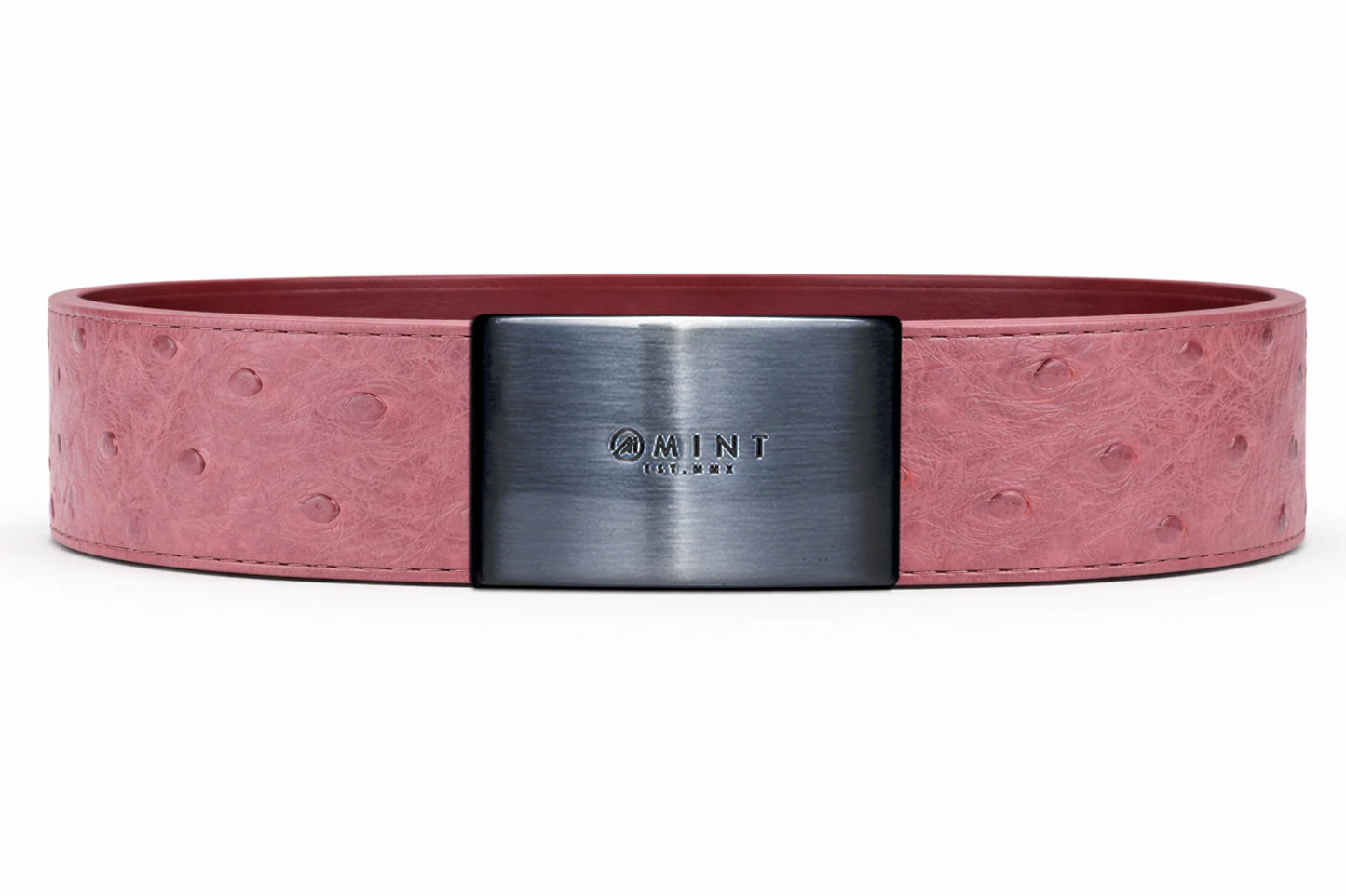 ostrich belt with custom buckles