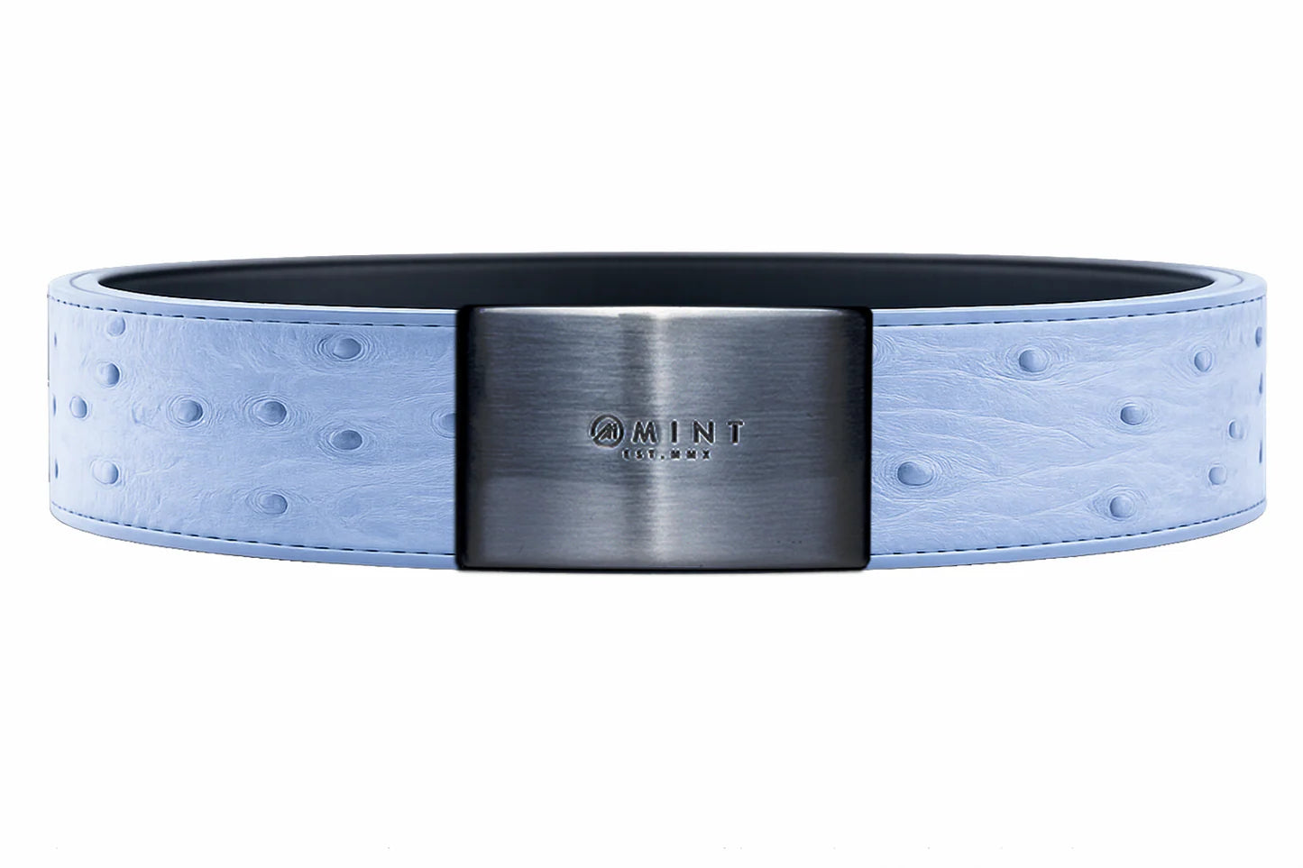 ostrich belt with custom buckles