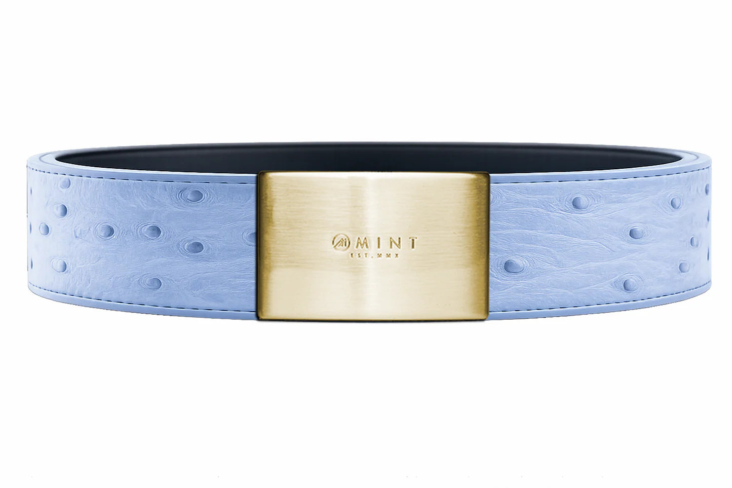 ostrich belt with custom buckles