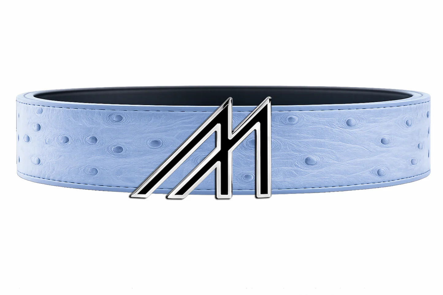 ostrich belt with custom buckles