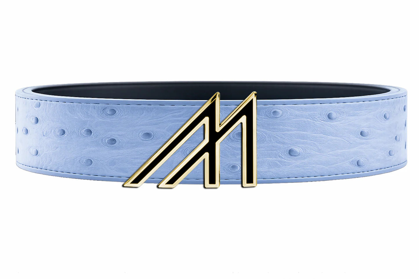 ostrich belt with custom buckles