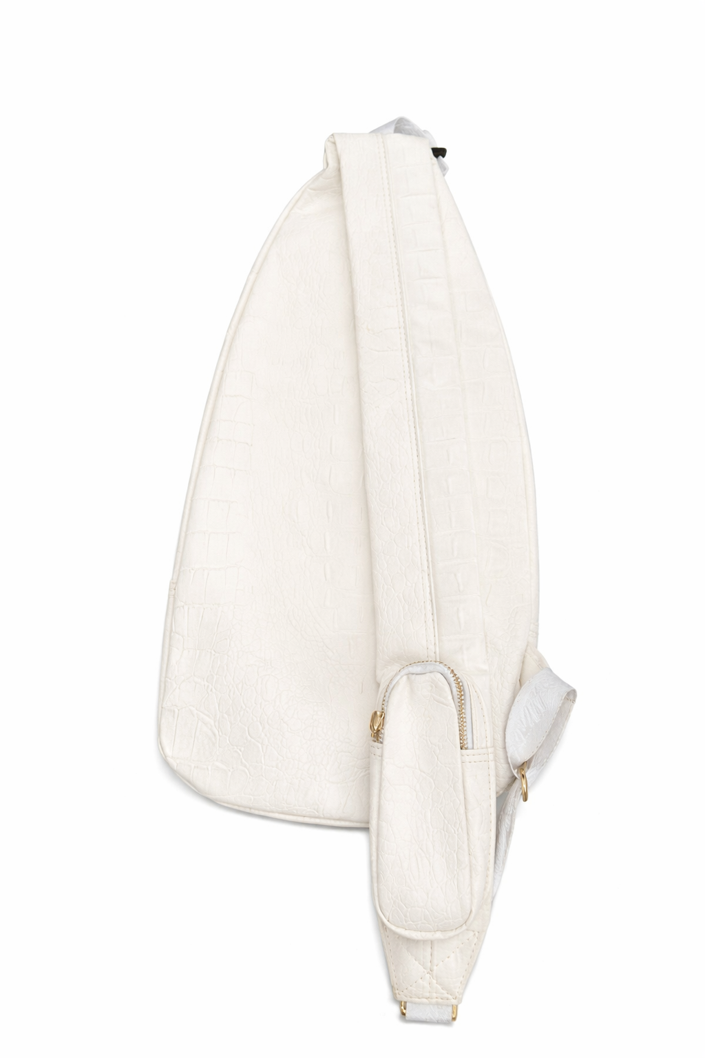 Crocodile leather sling/crossbody bag - white