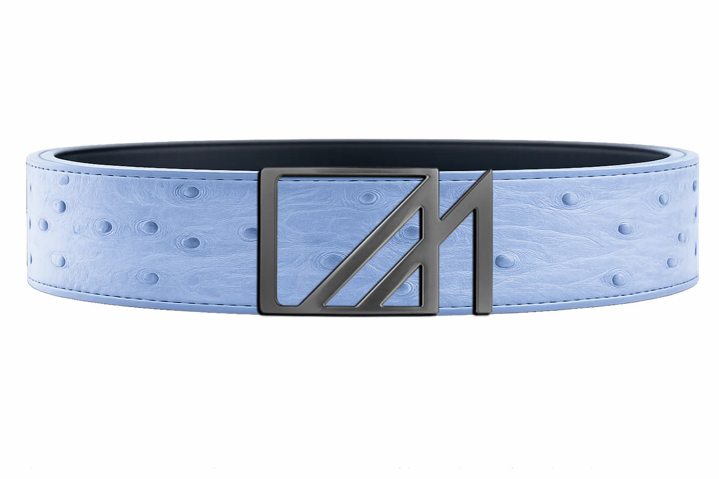 ostrich belt with custom buckles