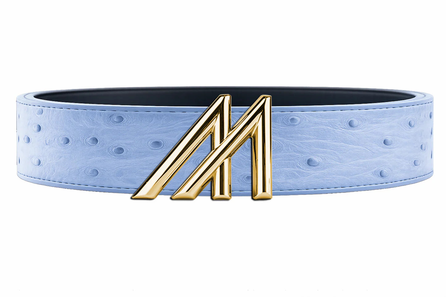 ostrich belt with custom buckles