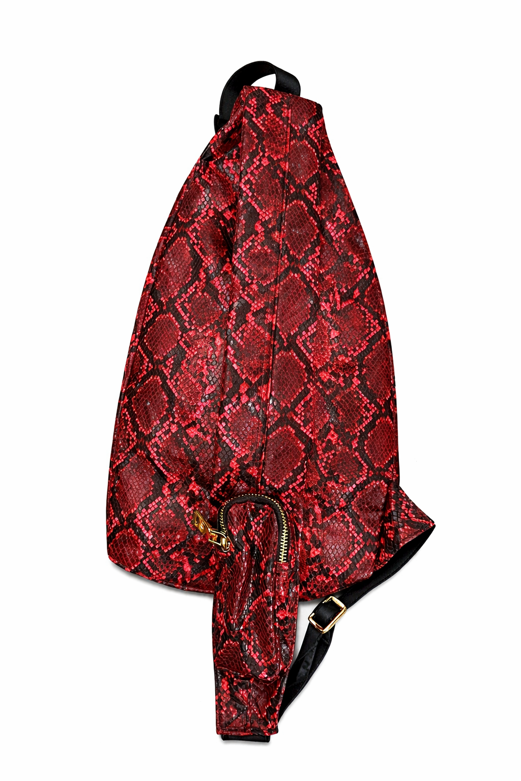 Cobra leather sling/crossbody bag - Red