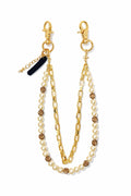 Elegant gold double chain pearl pants chain