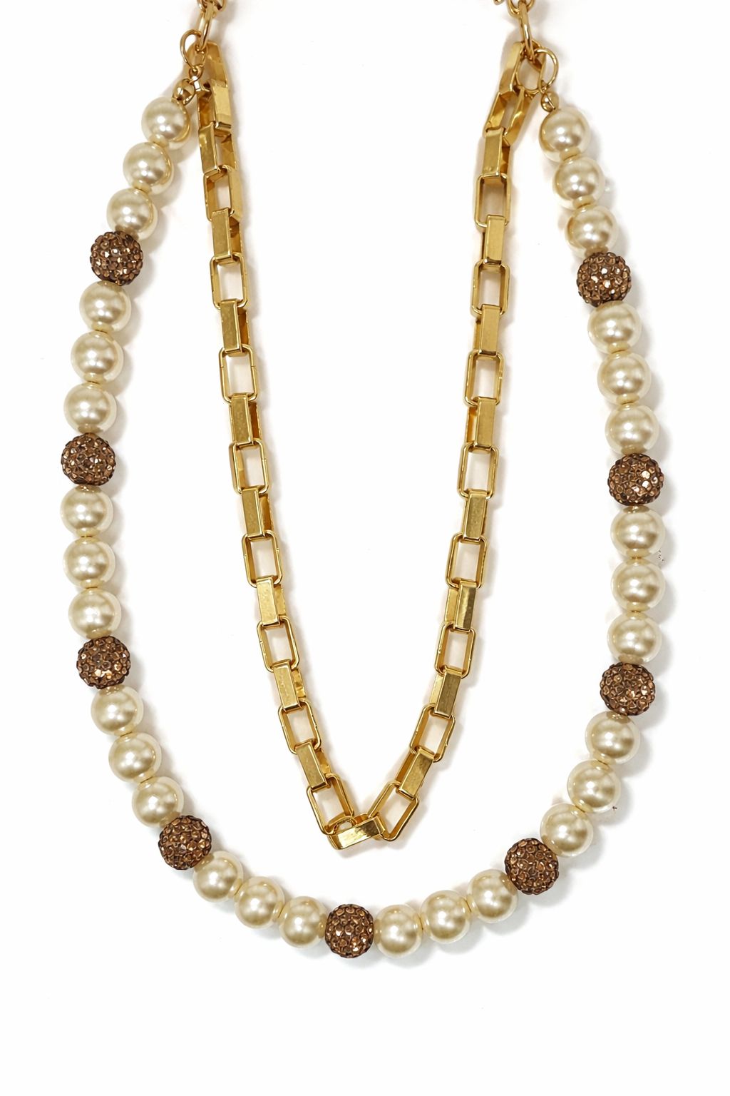 Elegant gold double chain pearl pants chain