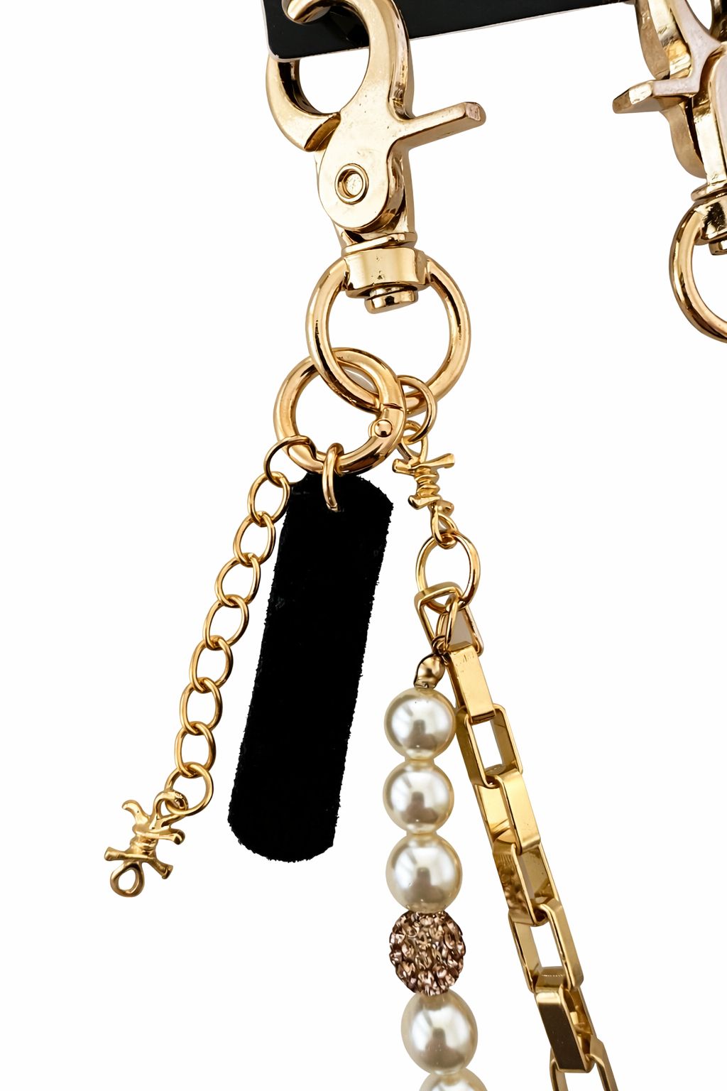 Elegant gold double chain pearl pants chain