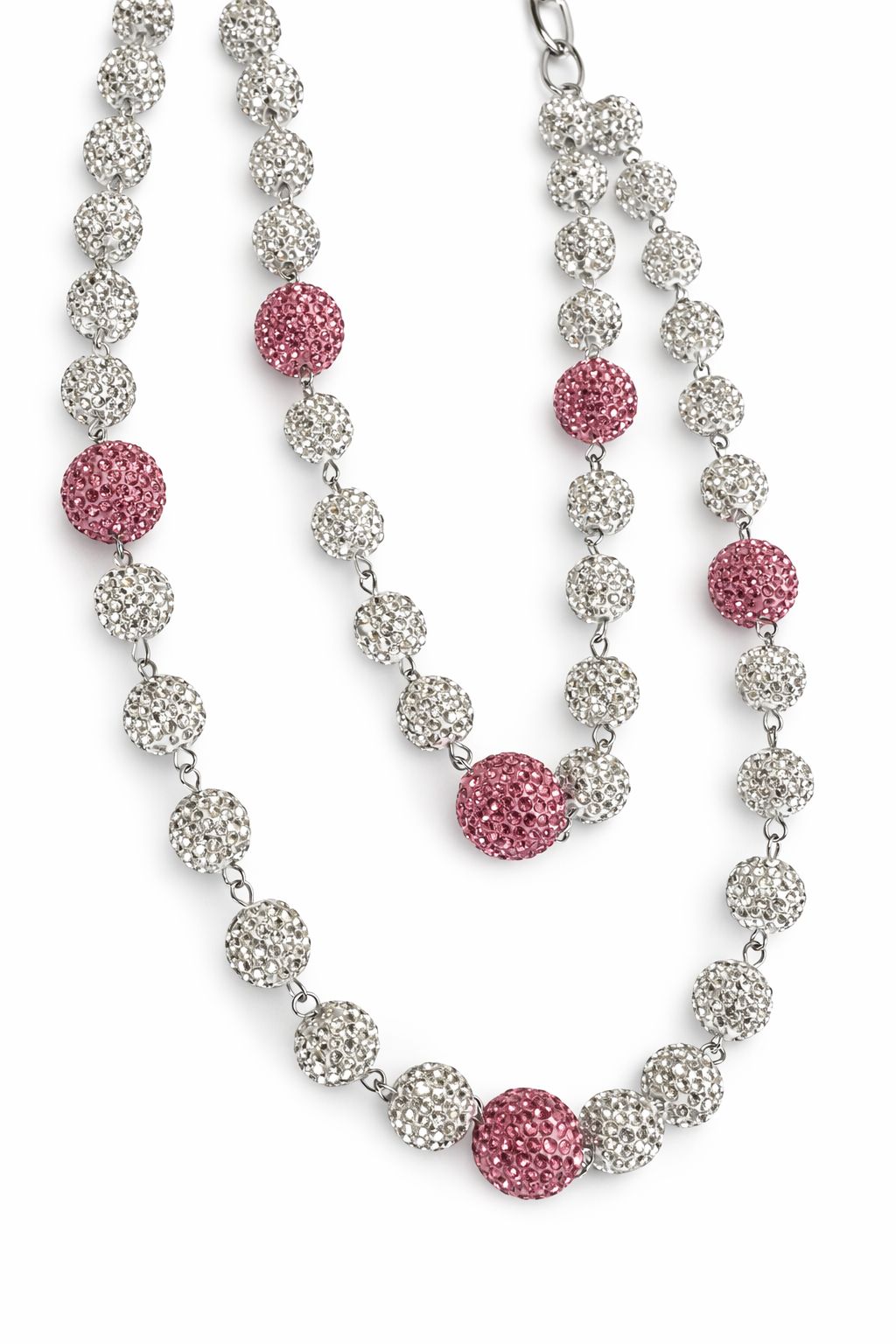 pink and Silver Beaded Double Layer Pant Chain