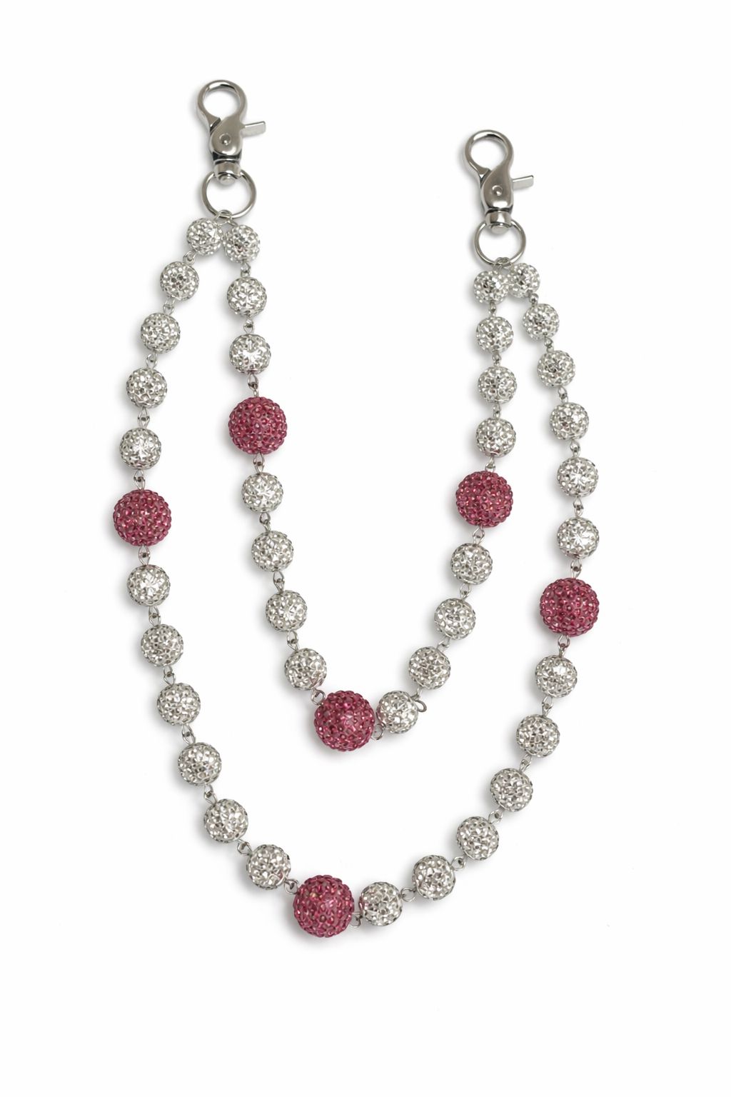 pink and Silver Beaded Double Layer Pant Chain
