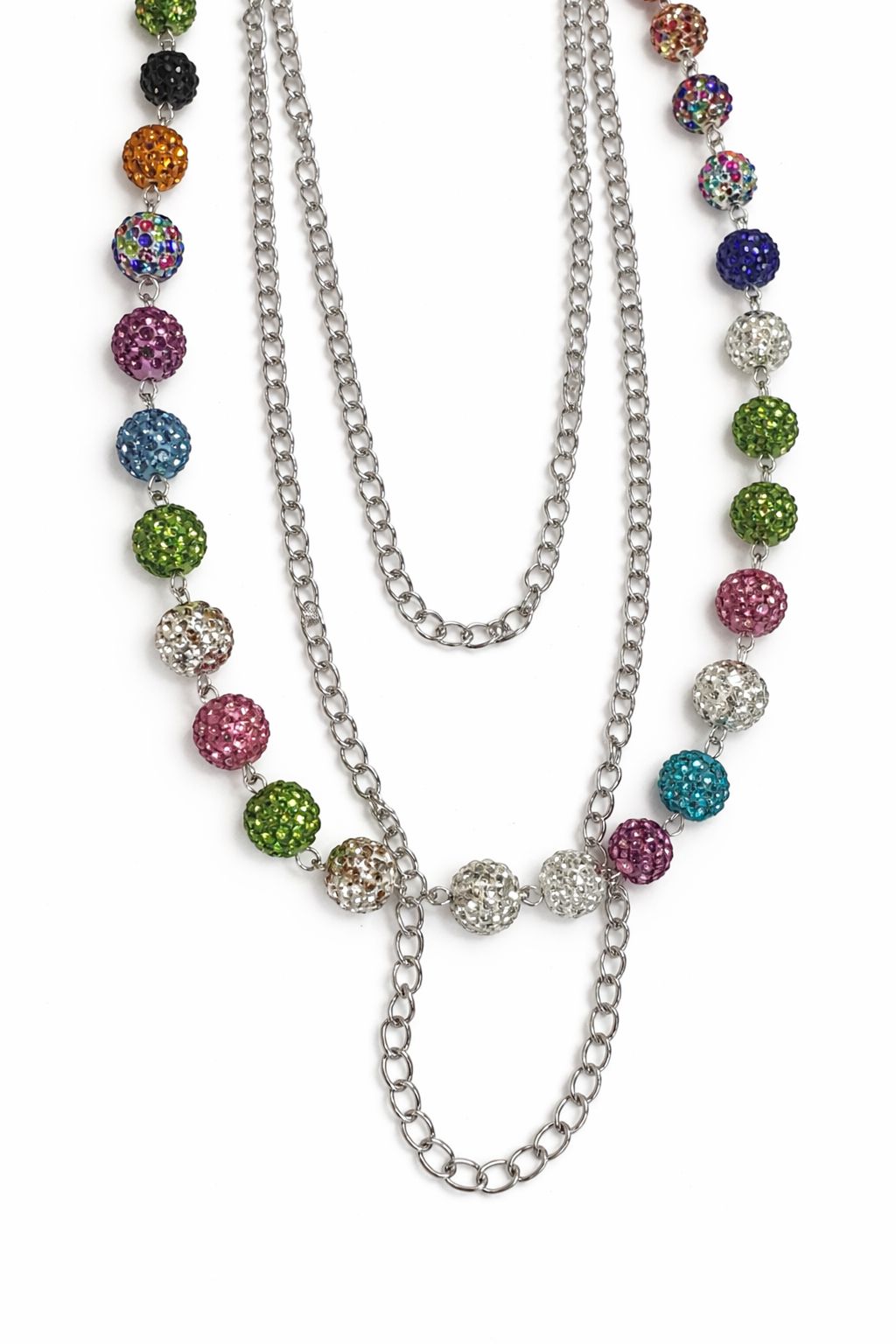 Multi-colors bead double chain pant chain