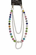 Multi-colors bead double chain pant chain