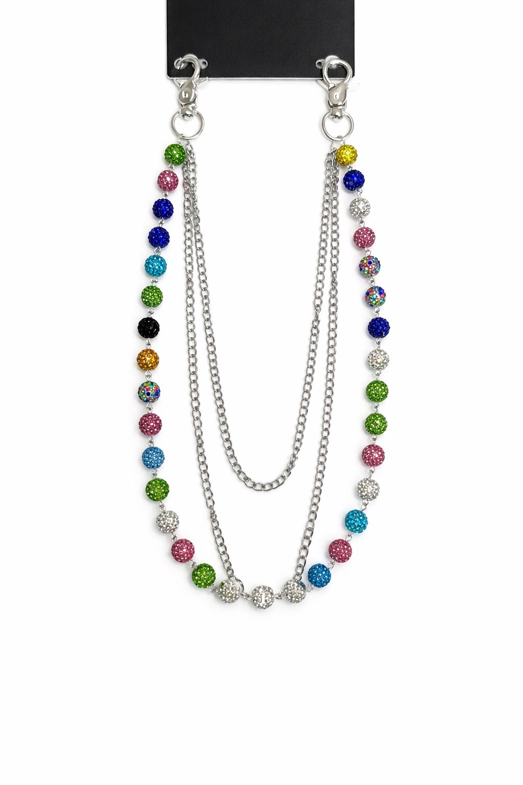 Multi-colors bead double chain pant chain