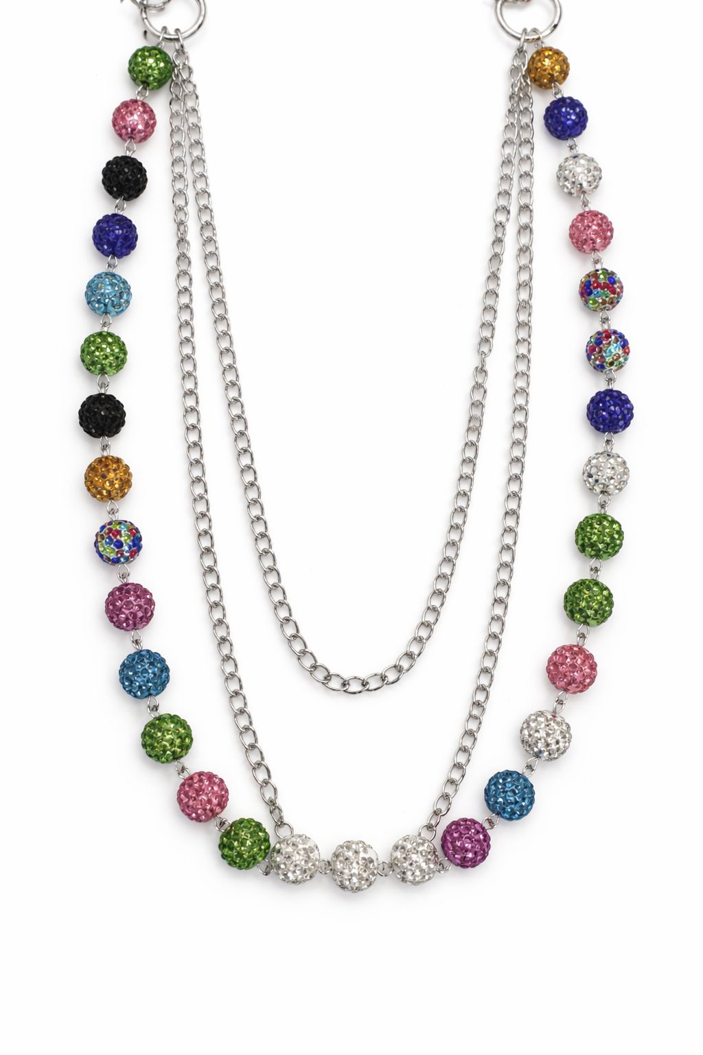 Multi-colors bead double chain pant chain