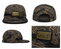 Tiger Camo 5 Panel Strapback Cap  Brown/Black Hat