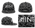 Snapback Hat Black White Geometric Flat Brim Adjustable Cap