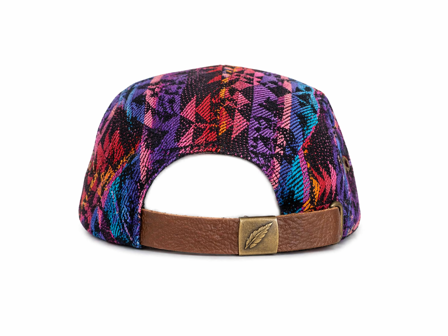 Aztec 5 Panel Strapback Hat Multicolor Black Brim Cap